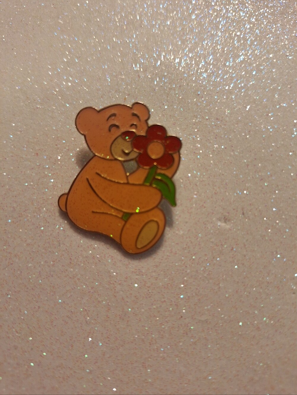 Build A Bear Orange Glitter Bear Year 2008 Lapel Pin